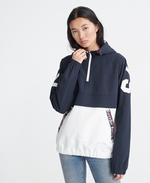 Superdry Colour Block Overhead Női Kabát Sötétkék | OIPLR2735